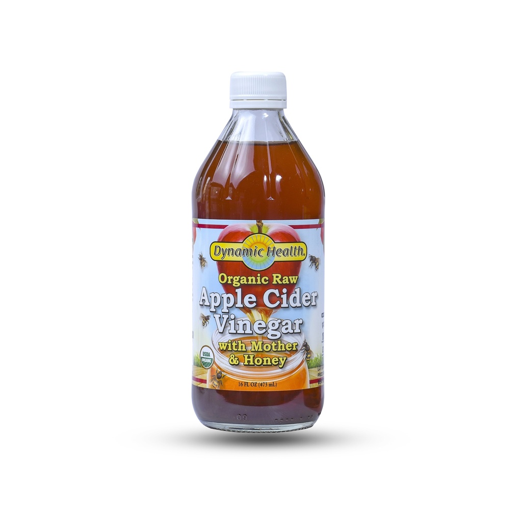 DYNAMIC HEALTH ORGANIC RAW APPLE CIDER VINEGAR WITH MOTHER & HONEY 473ML