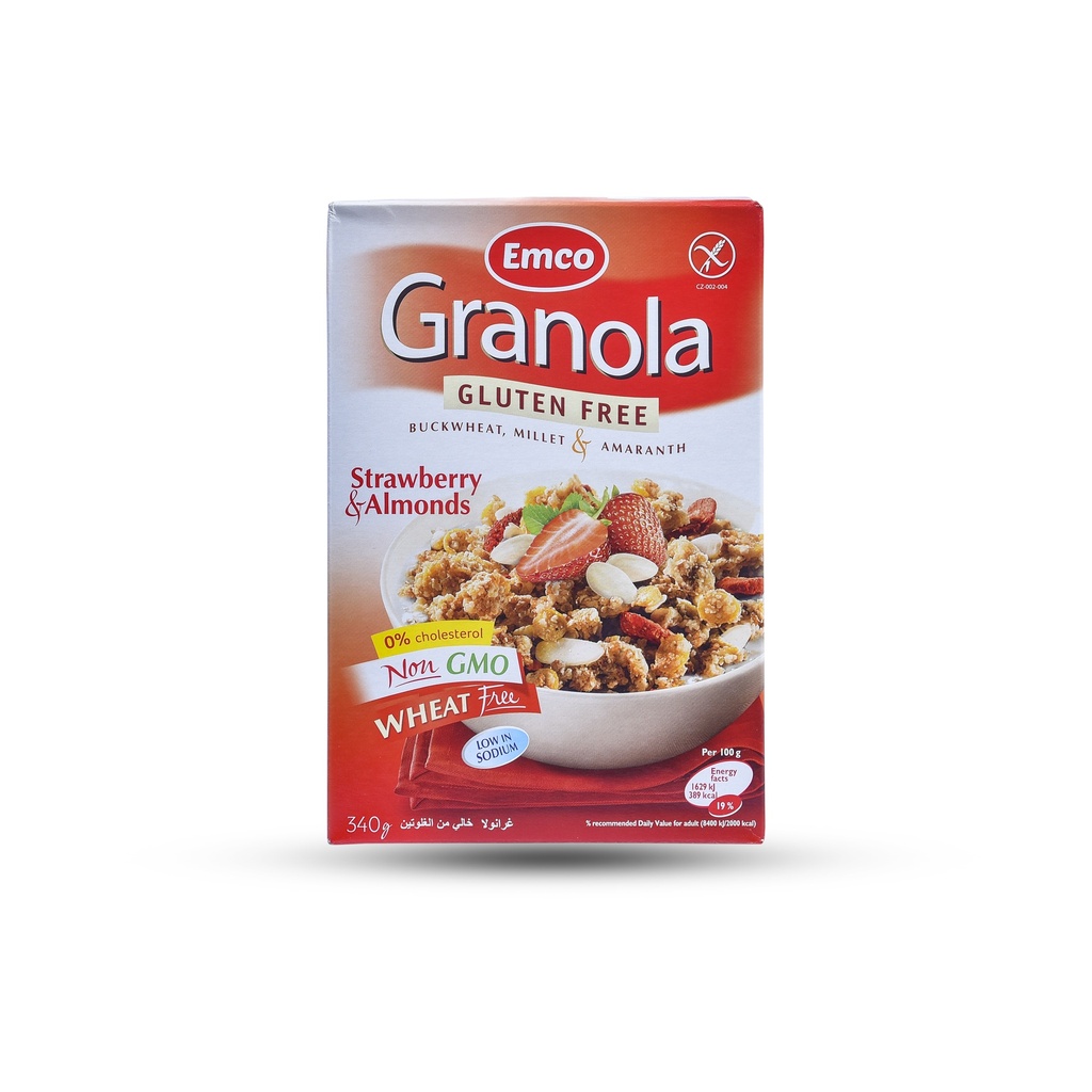 EMCO GRANOLA GLUTEN FREE WITH STRAWBERRIES & ALMONDS 340G