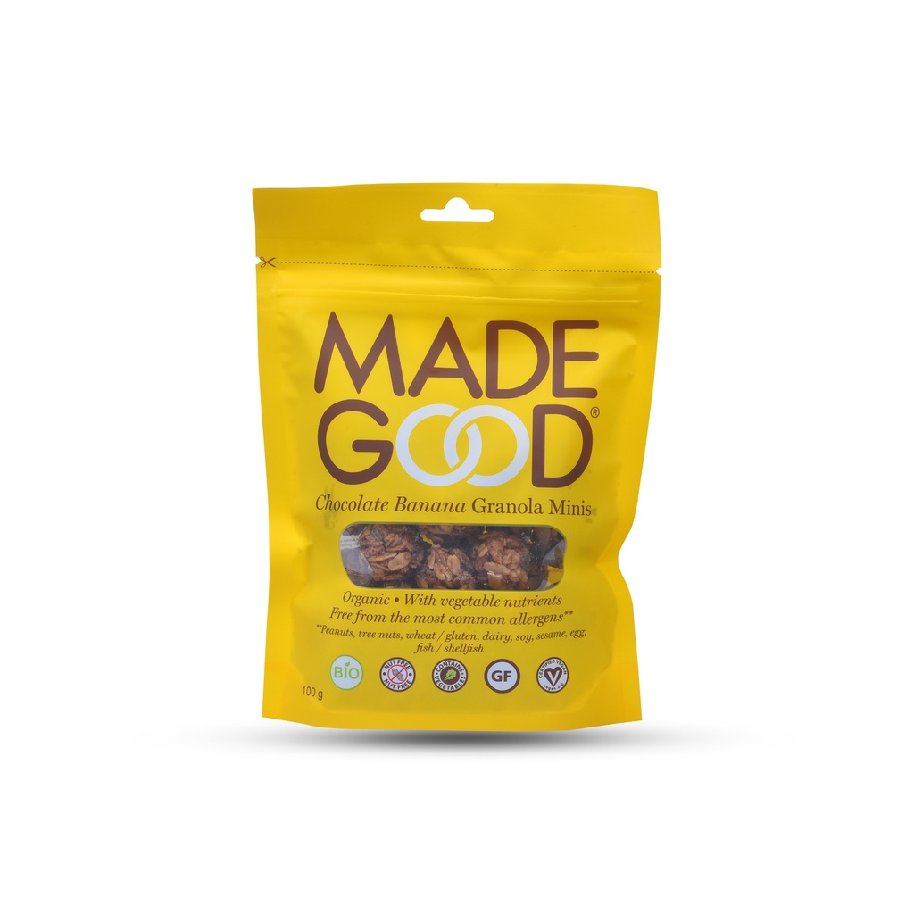 MADEGOOD GLUTEN FREE CHOCOLATE BANANA GRANOLA MINIS 100G