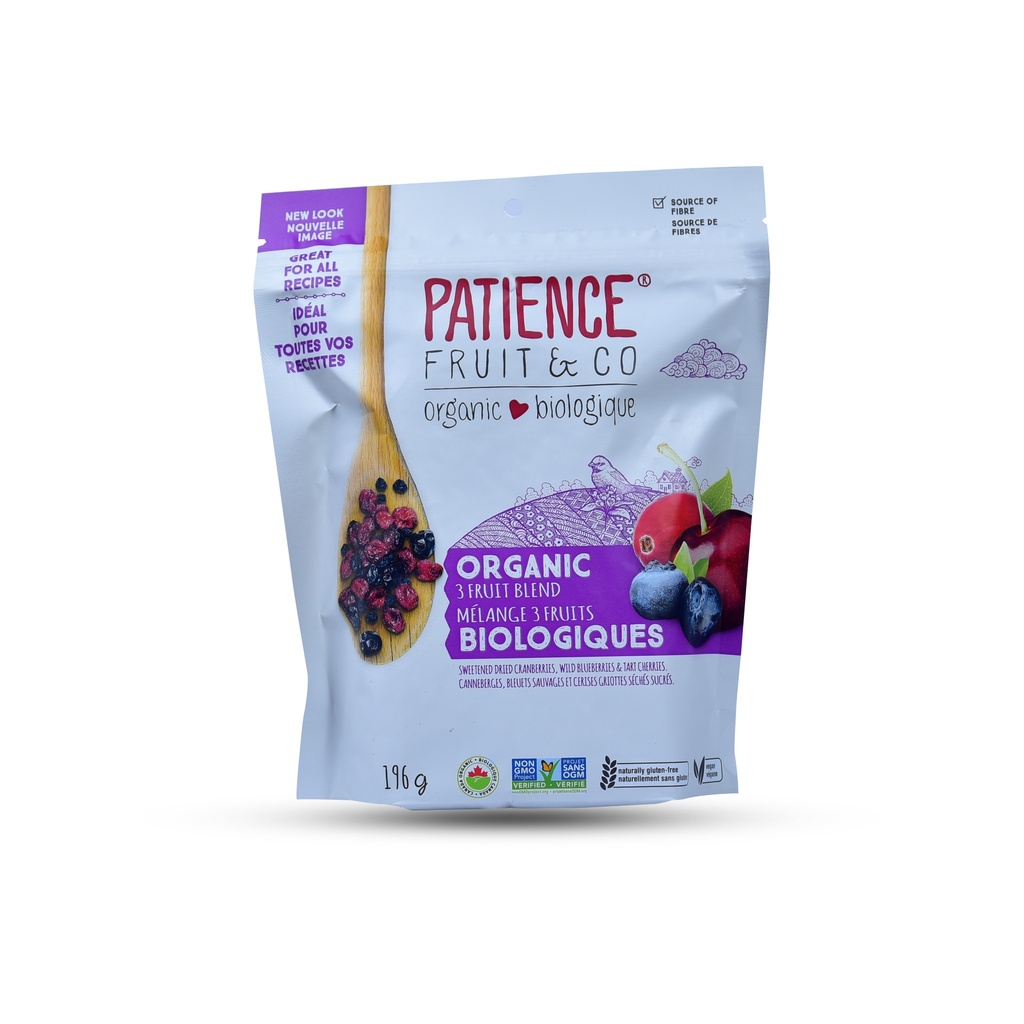 Patience Fruit & Co Organic Dried 3 Fruit Berries Blend 196g