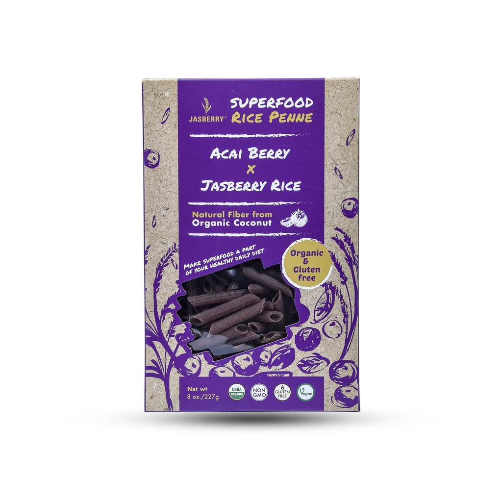 JASBERRY ORGANIC RICE PENNE  ACAI BERRY & JASBERRY RICE 227G