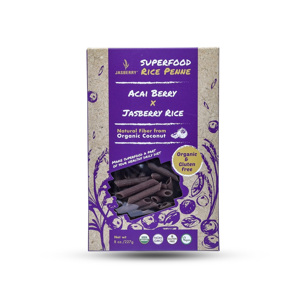 Jasberry Organic Rice Penne  Acai Berry & Jasberry Rice 227g
