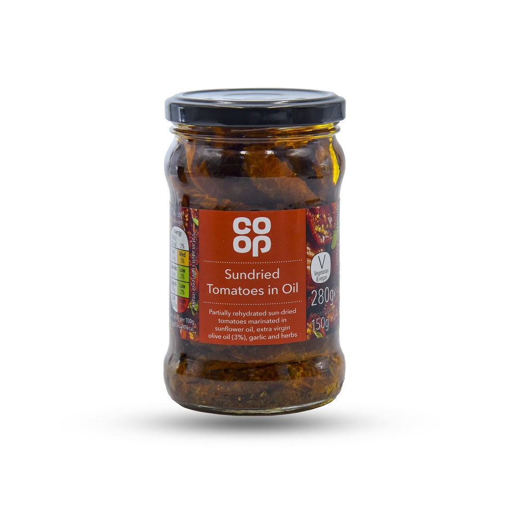 CO-OP SUN DRIED TOMATOES IN SUNFLOWER OIL 280G