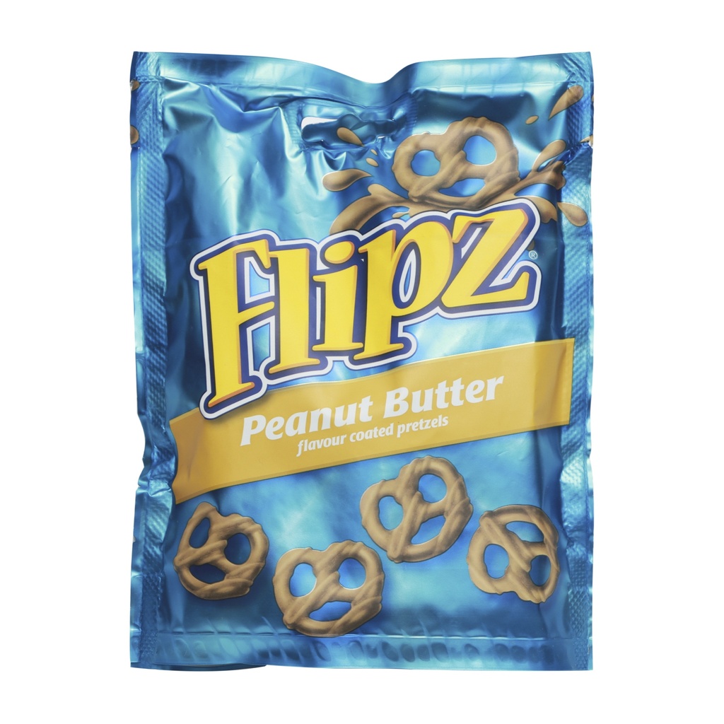 FLIPZ PEANUT BUTTER FLAVOUR COATED PRETZELS 90G