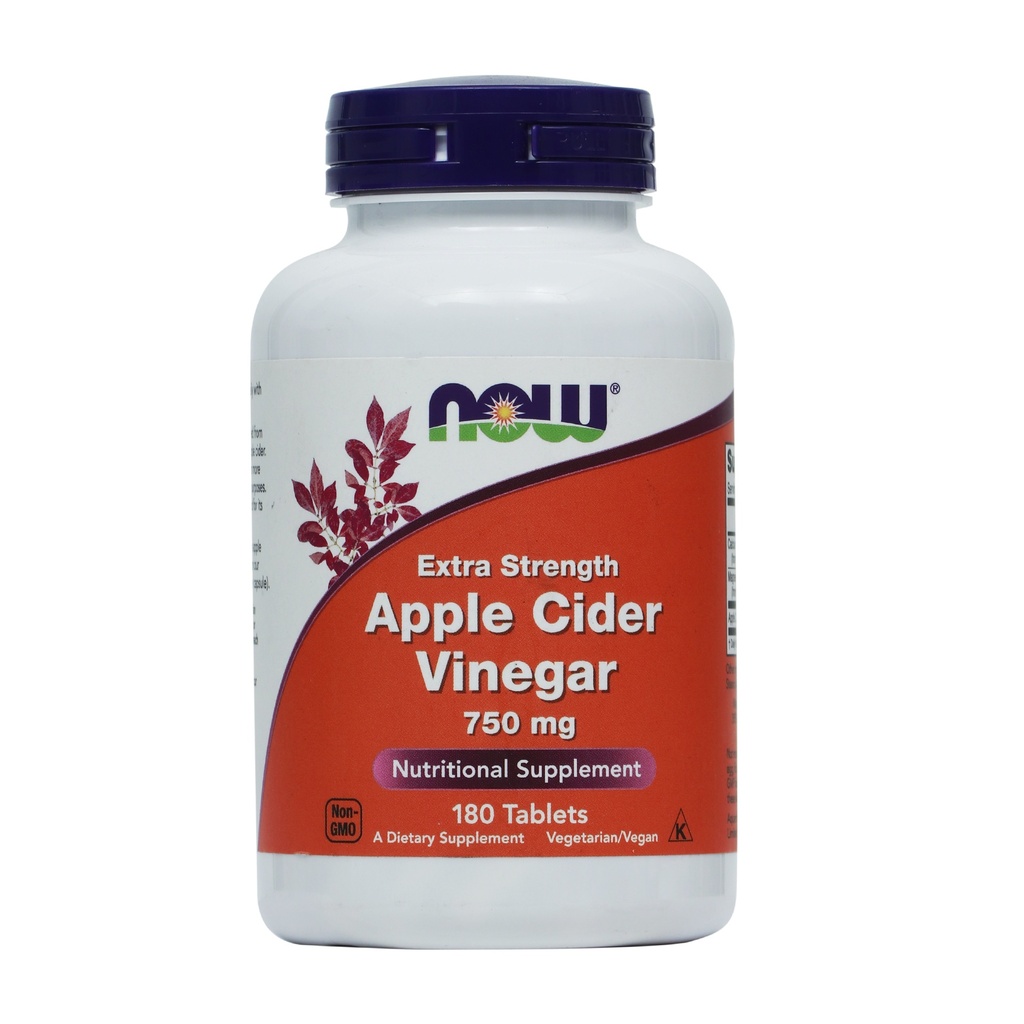 NOW NUTRIONAL SUPPLEMENT EXTRA STRENGTH APPLE CIDER VINEGAR 750 MG 180 TABLETS