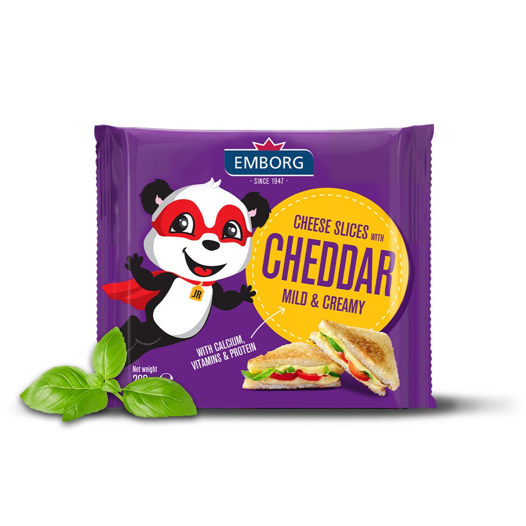 EMBORG CHEESE SLICES WITH CHEDDAR MILD & CREAMY 200G