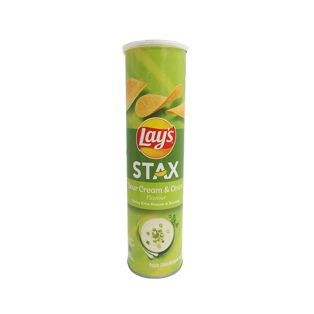 LAYS STAX SOUR CREAM & ONION 135G