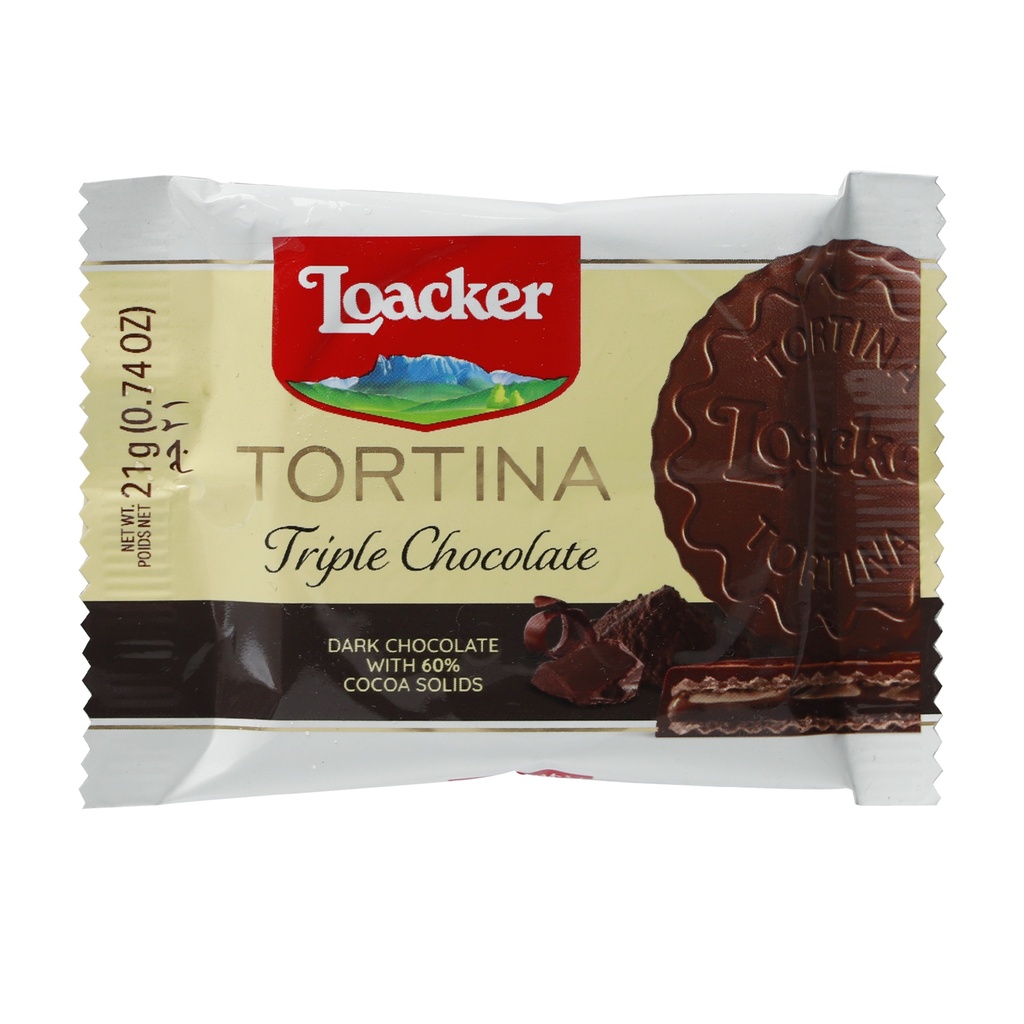 LOACKER GRAN PASTICCERIA TORTINA TRIPLE DARK WAFER 21G