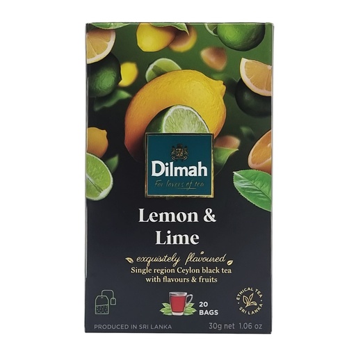 DILMAH FLAVOURED CEYLON TEA BAGS 20 X 1.5G LEMON & LIME