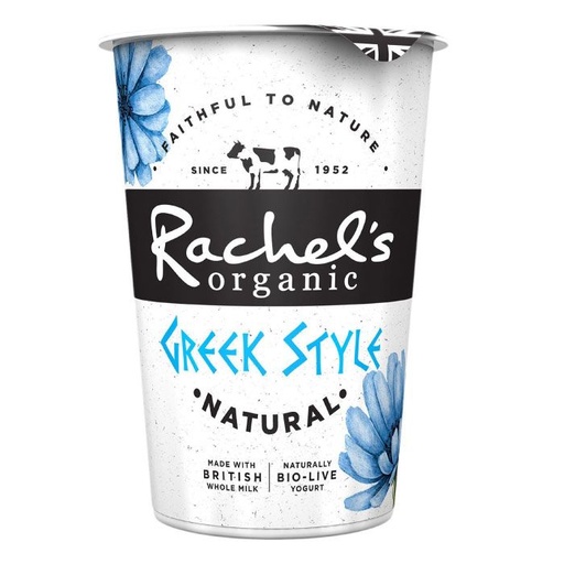 RACHEL'S ORGANIC GREEK STYLE STIRRED NATURAL YOGHURT 450G