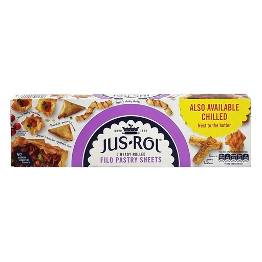 JUS-ROL 7 READY ROLLED FILO PASTRY SHEETS 270G