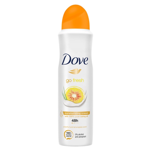 DOVE BODY SPRAY DEODARANT GO FRESH GRAPEFRUIT & LEMONGRASS 150ML