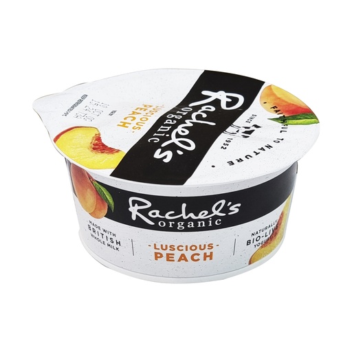 RACHEL'S ORGANIC LUSCIOUS PEACH YOGHURT 150G