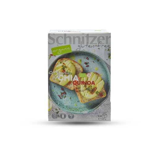 SCHNITZER GLUTEN FREE ORGANIC CHIA QUINOA BREAD 500G