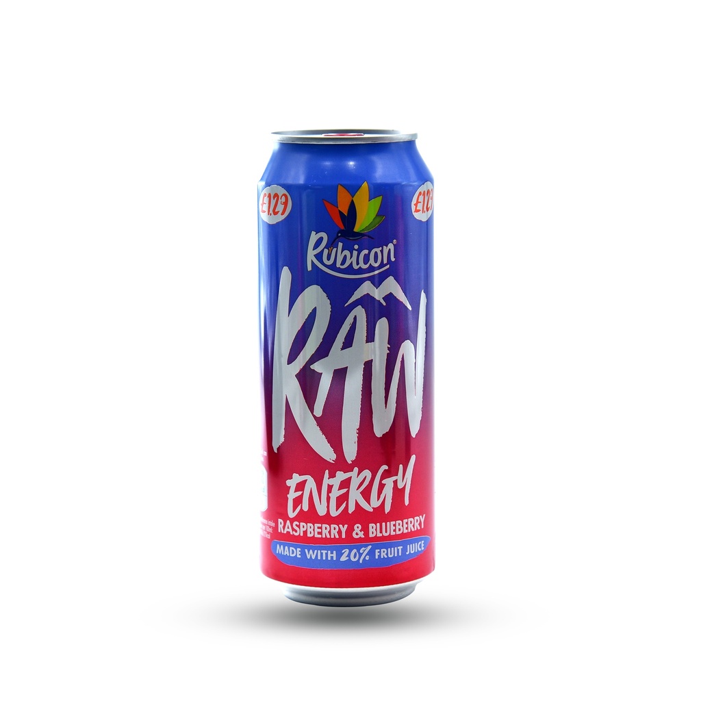 RUBICON RAW ENERGY RASPBERRY & BLUEBERRY 500ML WHIM