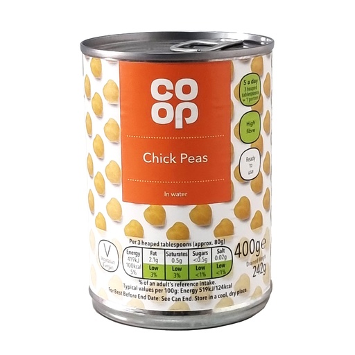 CO-OP CHICK PEAS IN WATER 400G