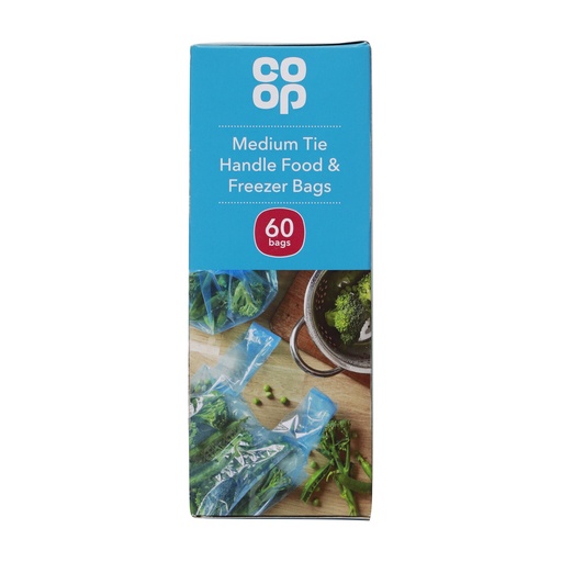 CO-OP MEDIUM TIE  HANDLE FOOD & FREEZER BAGS 60'S