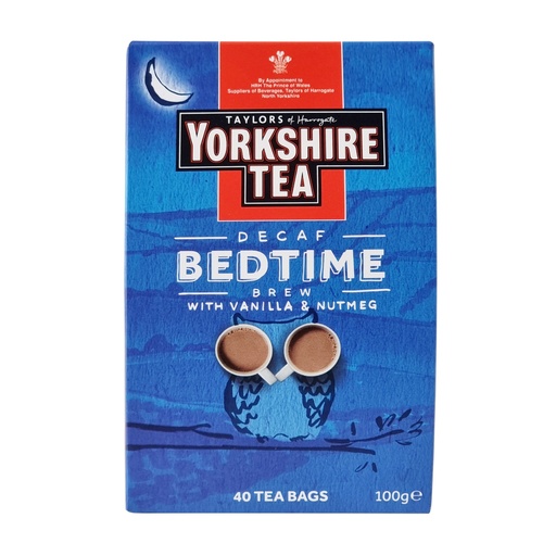 TAYLORS YORKSHIRE TEA DECAF BEDTIME BREW WITH VANILLA & NUTMEG 40'S