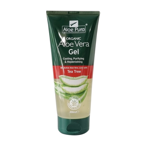 ALOE PURA ORGANIC ALOE VERA GEL + TEA TREE 200ML