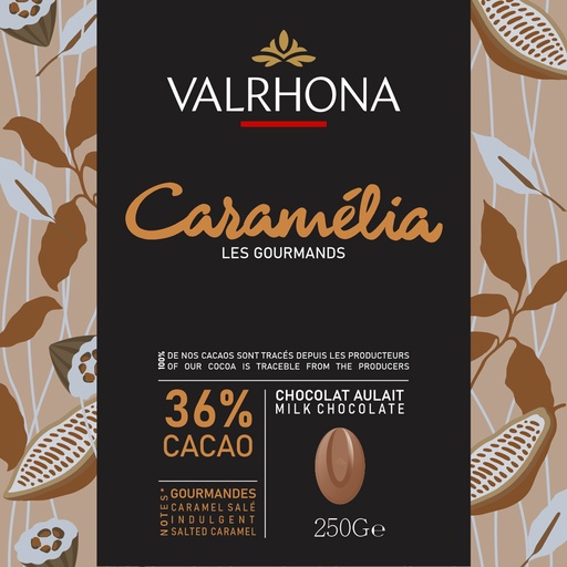 VALRHONA CARAMELIA 36% MILK CHOCOLATE 250G