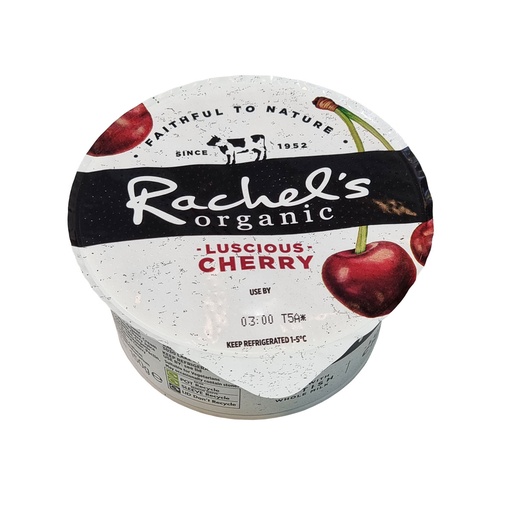 RACHEL'S ORGANIC LUSCIOUS CHERRY YOGHURT 150G