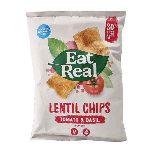 EAT REAL LENTIL CHIPS TOMATO & BASIL 40G