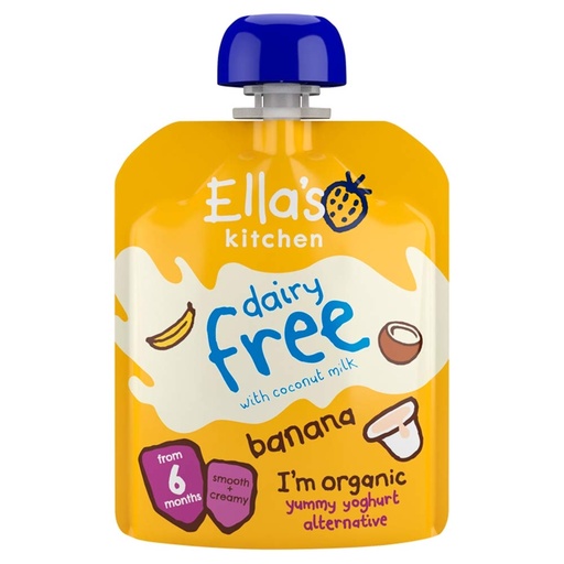 ELLA'S KITCHEN ORGANIC DAIRY FREE BANANA YOGHURT ALTERNATIVE 6+ MONTHS 90G