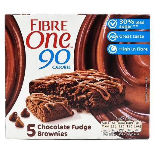 FIBRE ONE 90 CALORIE CHOCOLATE FUDGE BROWNIES 5'S 24G