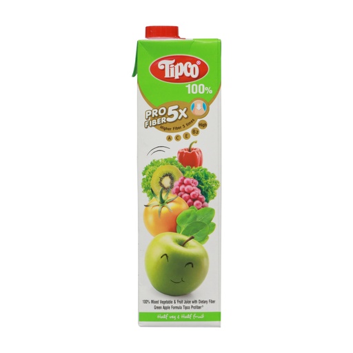 TIPCO PROFIBER MIXED VEGGIE & MIXED FRUIT JUICE WITH GREEN APPLE 1LTR