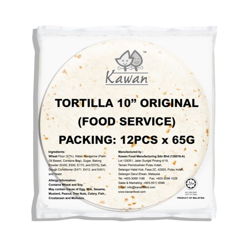 [NO BARCODE] KAWAN TORTILLA WRAPS ORIGINAL 10" (FOOD SERVICE) 12'S 65G