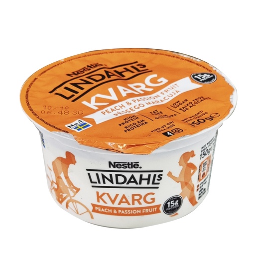 NESTLE LINDAHLS KVARG PEACH & PASSIONFRUIT LACTOSE FREE YOGURT ALTERNATIVE 150G