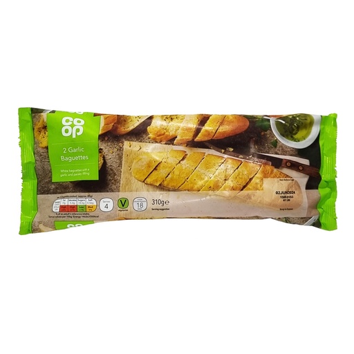 CO-OP 2 GARLIC BAGUETTES 310G