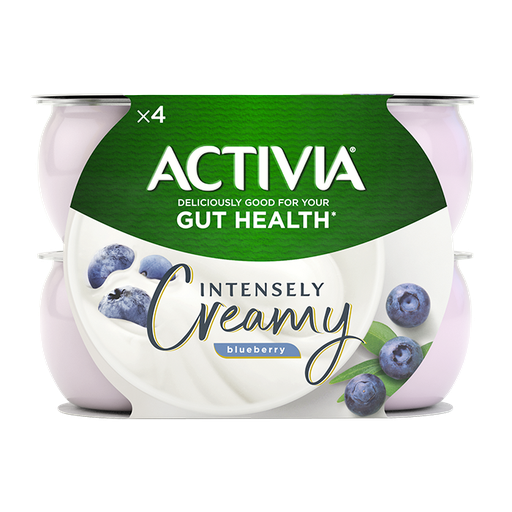 ACTIVIA INTENSLY CREAMY BLUEBERRY YOGURT 4'S X 110G