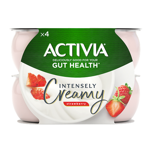 ACTIVIA INTENSLY CREAMY STRAWBERRY YOGURT 4'S X 110G