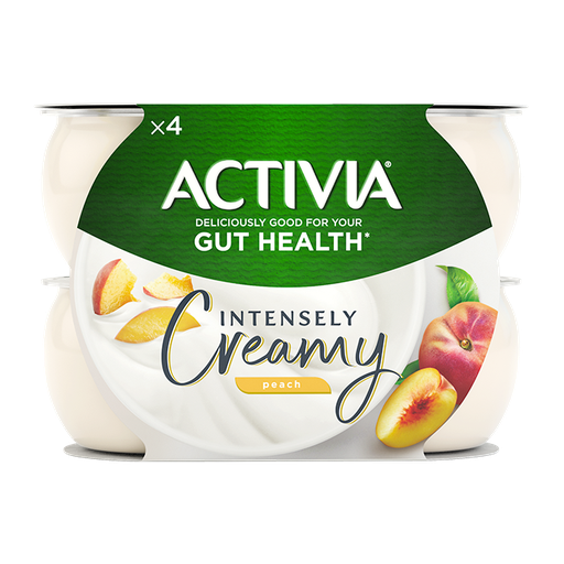 ACTIVIA INTENSLY CREAMY PEACH YOGURT 4'S X 110G