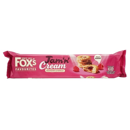 FOX'S JAM N CREAM RASPBERRY & VANILLA 150G