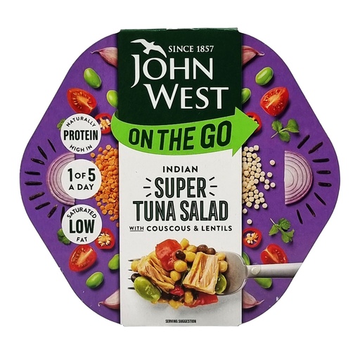 JOHN WEST ON THE GO INDIAN SUPER TUNA SALAD 220G