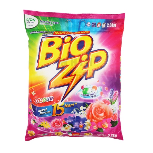 BIO ZIP DETERGENT POWDER COLOUR 2.3KG