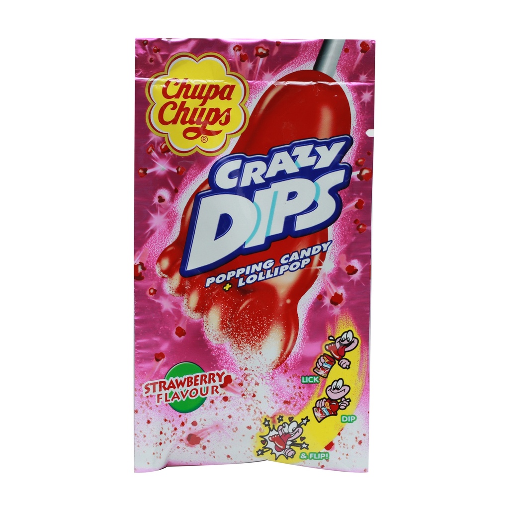 CHUPA CHUPS CRAZY DIPS POPPING CANDY + LOLLIPOP 15G | WHIM