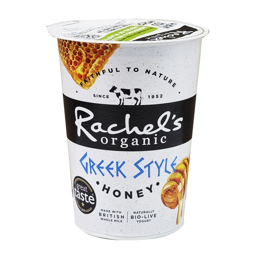 RACHEL'S ORGANIC GREEK STYLE HONEY YOGURT 450G