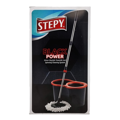 STEPY BLACK POWER SPINNING CLEANING MOP SET