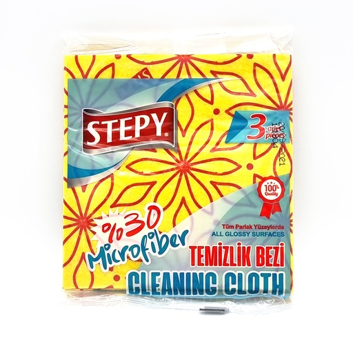 STEPY 3'S 30% MICROFIBER MULTI PURPOSE CLEANING CLOTH 34X35CM