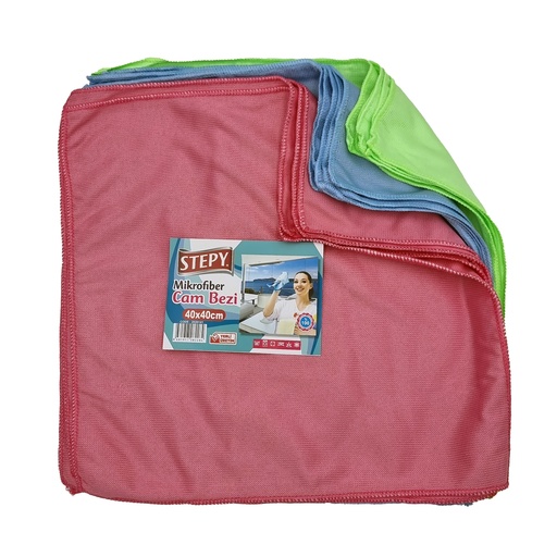 STEPY MICROFIBER GLASS CLEANING CLOTH 40X40CM