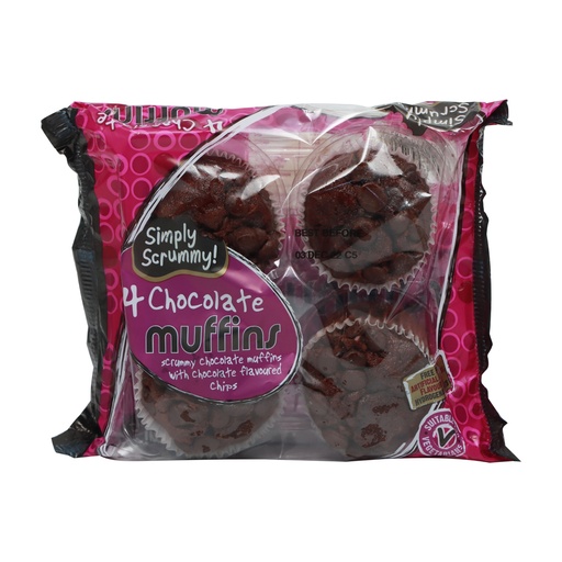 SIMPLY SCRUMMY DOUBLE CHOCOLATE MUFFINS 4'S