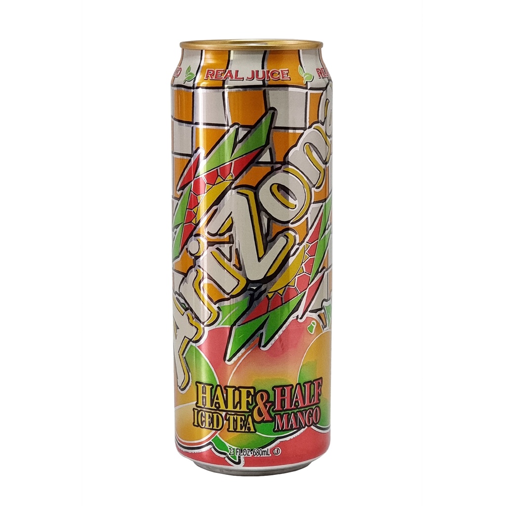ARIZONA BEVERAGES 1/2 & 1/2 MANGO ICED TEA 680ML WHIM