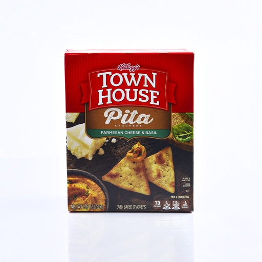 KELLOGG'S TOWNHOUSE PITA CRACKERS PARMESAN CHEESE & BASIL 269G