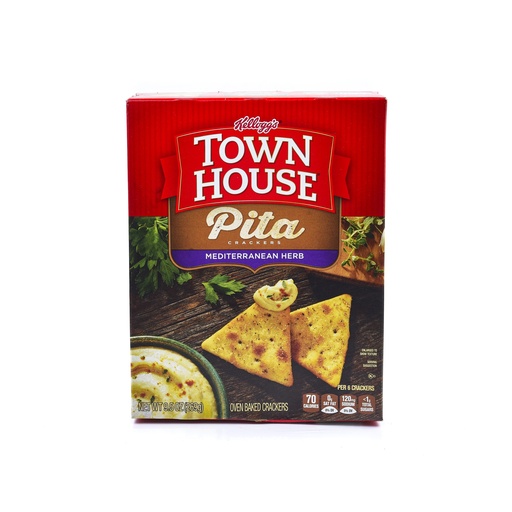 KELLOGG'S TOWNHOUSE PITA CRACKERS MEDITERRANEAN HERB 269G