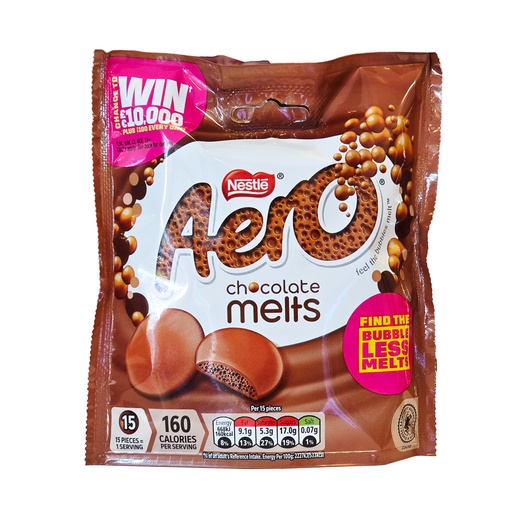 AERO CHOCOLATE MELTS MILK POUCH 92G