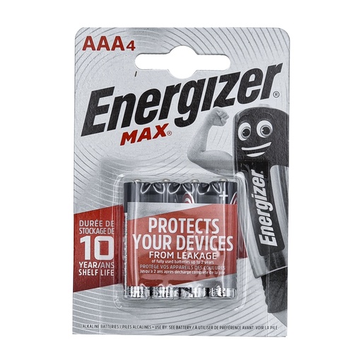 ENERGIZER MAX AAA BATTERY 4'S PACK