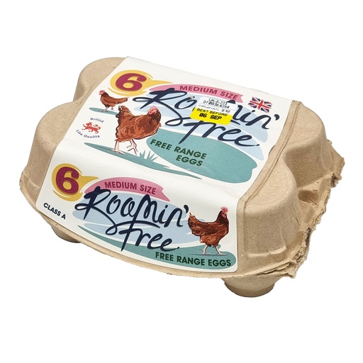 ROAMIN FREE 6 FREE RANGE MIXED WEIGHT EGGS